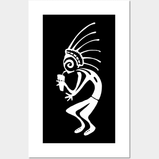 Kokopelli drink tonic white Posters and Art